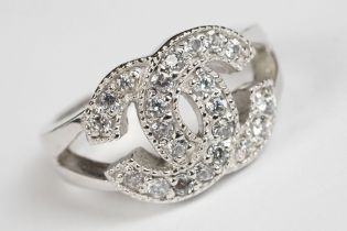Silver and CZ Designer style Ring