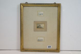 John Varley (1778-1842 British) Watercolour Miniature of Figures on a beach together with Two Pencil