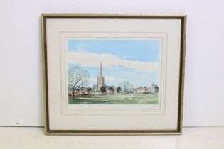 Michael Barnfather - A Derbyshire Church, print signed in pencil, proof stamped to one corner.