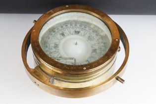 Decca Arkas Brass Ship's Gimbal Compass, type 41B90, approx 31cm diameter