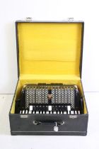20th Century Scandalli ' Mod XIV ' piano accordion in black & white, with twin carry straps, cased