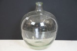 Large clear glass carboy bottle, 58cm high