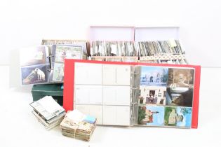 Extensive collection of late 20th century postcards contained within 13 boxes / albums, covering a