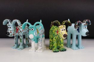 Four Aardman / W&G Ltd Wallace & Gromit ' Gromit Unleashed ' figures to include Butterfly,