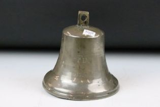 20th Century ships bell inscribed Fix Stockholm to the side. Measures approx 17cm tall.