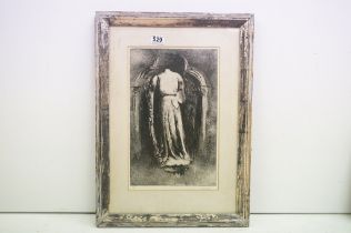 20th century Etching, Study of a Classical Statue in a niche, signed and numbered 5 of 6, 42cm x