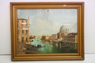 Continental School, Venice scene, oil, 45 x 60cm, gilt framed