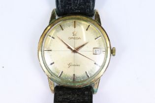 A vintage gents Omega Geneve wristwatch, date function to 3 o'clock, Omega logo to the crown.