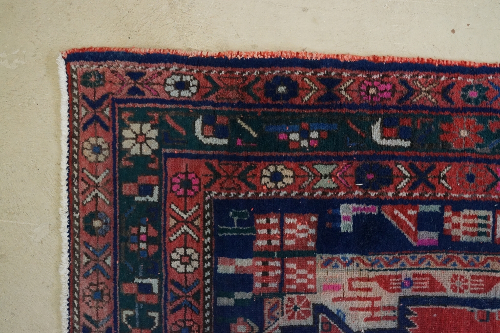 Persian Wool Rug, the red ground with a geometric pattern within a border, 238cm x 160cm - Image 3 of 7
