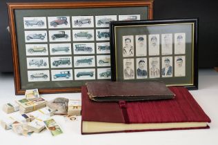 Collection of cigarette cards, to include two albums, framed & loose examples, featuring Players