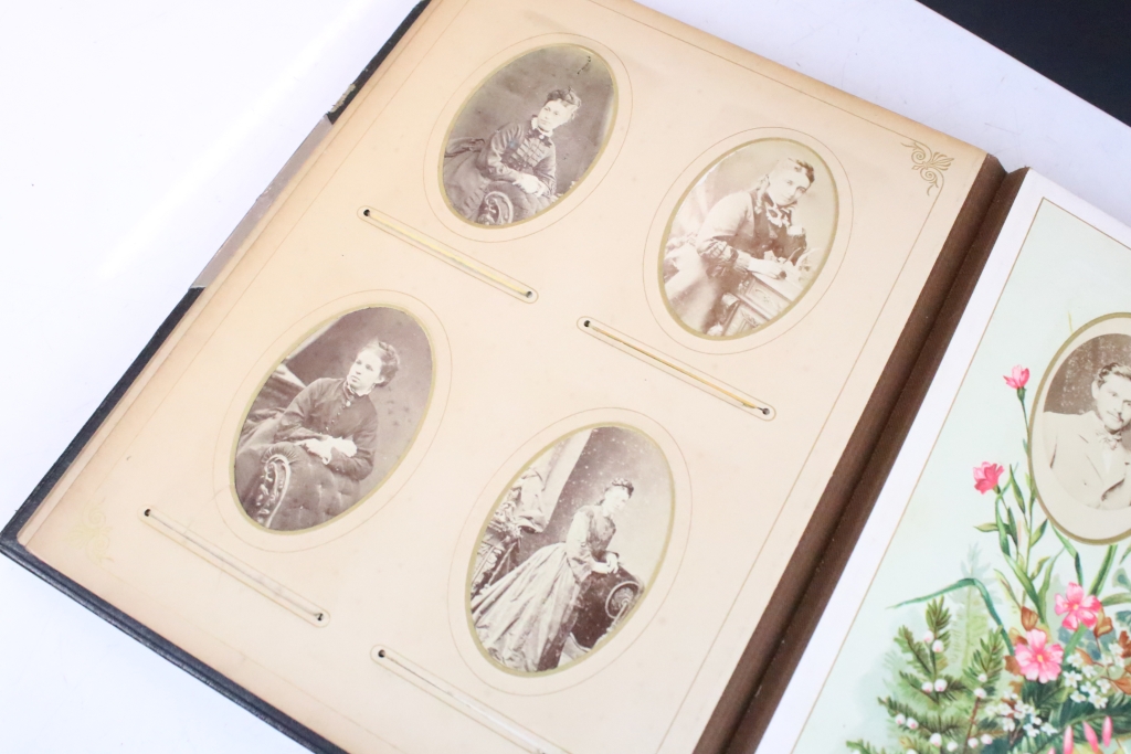 Large collection of Victorian CDV / carte de visite photographs, housed within six leather albums - Image 16 of 23