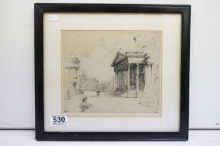 Constance Mary Pott (1862 - 1957), St. Martin-in-the-Fields, etching, signed in pencil lower