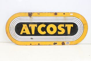 Advertising - ' Atcost ' enamel wall sign of oval form, approx 76cm W x 30.5cm H