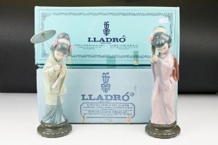 Two boxed Lladro porcelain Japanese lady figurines to include Japonesita Sombrilla (no. 4.988) and