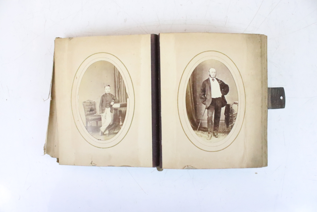 Large collection of Victorian CDV / carte de visite photographs, housed within six leather albums - Image 9 of 23