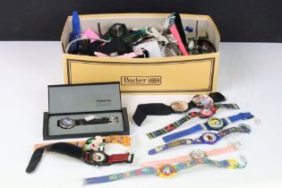 A large collection of contemporary fashion watches.