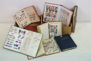 Collection of British, World and Commonwealth stamps contained within 11 albums, featuring mint