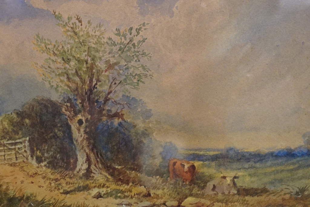 David Cox (1753 - 1859), Near Wrotham, watercolour, gilt framed, signed lower left and dated 1852, - Image 2 of 7