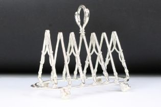 Large Silver Plated Six Section Rifle style Toast Rack