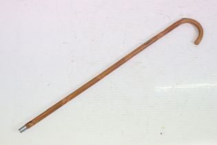 20th century bamboo horse measuring stick, the integral steel rule with folding arm, with