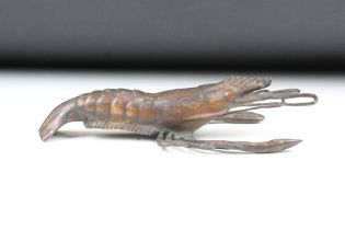 Bronze model of a Lobster, measures approx 21cm long.