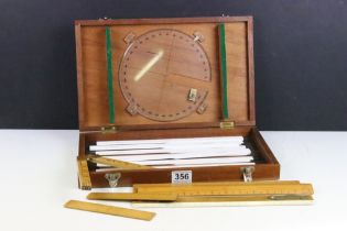A collection of vintage boxwood rulers to include Rabone folding examples together with a