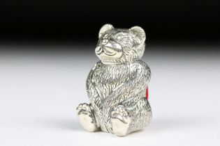 Silver Teddy Bear Pin Cushion