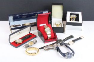 A collection of vintage and contemporary ladies and gents wristwatches to include Maurice Lacroix