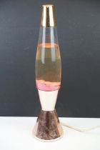 Mid 20th Century Retro Crestworth Ltd lava lamp, having a copper plated base with glass lava lamp