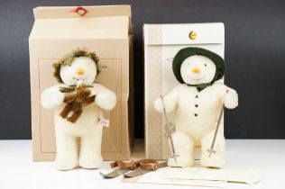 Two boxed Steiff Raymond Briggs ltd edn snowmen to include The Snowman "Dancing with Teddy" (ltd edn