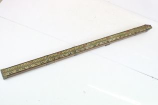 Early to Mid 20th century Mahogany and Brass Surveyor's Measuring Staff