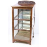 Edwardian Mahogany Square Display Cabinet, with glazing to three sides, the single door opening to