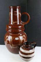 Large Scheurich West German pottery floor vase (approx 65cm high), together with a further West