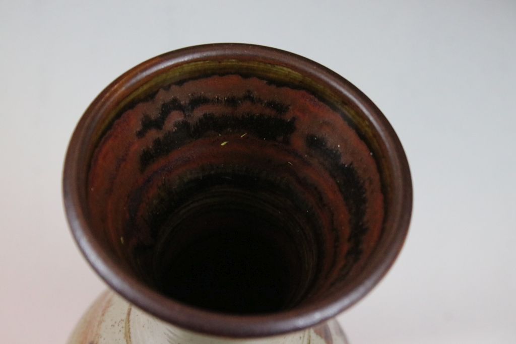 Collection of pottery to include a studio pottery vase signed by George H Wilson, a fared rim - Image 10 of 10