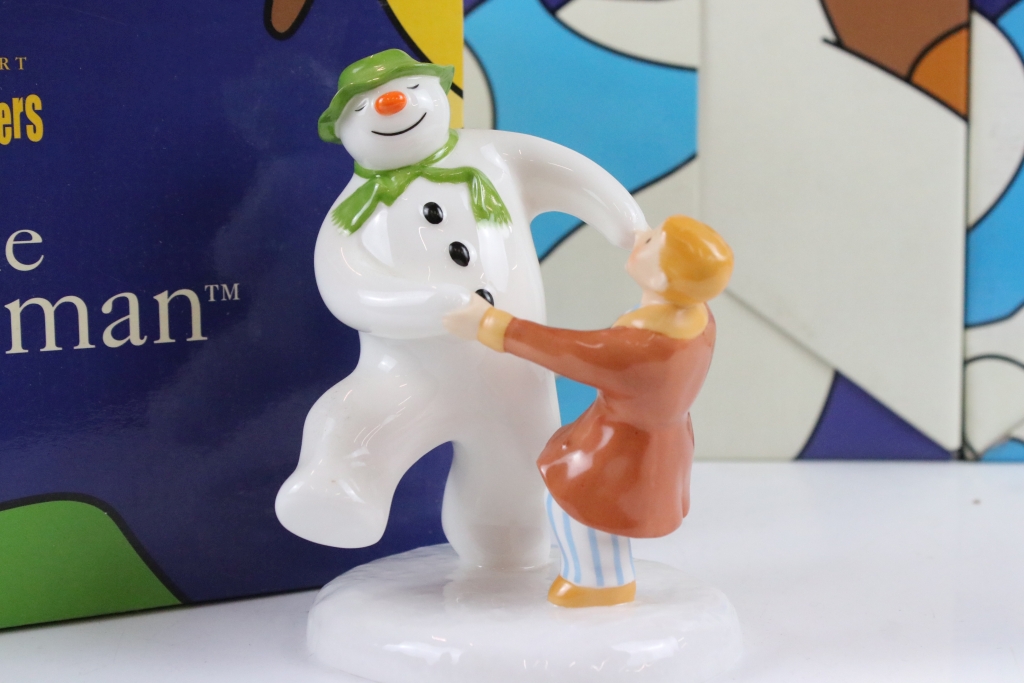 Group of Coalport Characters ' The Snowman' figurines to include Lithoplane, Dancing at the Party, - Image 13 of 29