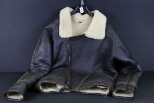 20th Century sheepskin jacket coat with zip closure and buckle adjustments. Shoulders measure approx