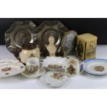 Collection of Royal Commemorative wares relating to Edward VIII to include a hand embroidered