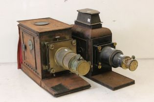 Two Victorian magic lantern projectors to include a Newton & Co of London example. (In 'as found'