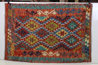 Hand Knotted Woolen Chobi Kilim Rug, 146cm x 100cm