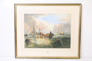 Attributed to Clarkson Stanfield RA (1793 - 1867), sailing boats at sea, watercolour, signed lower