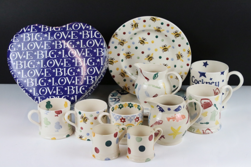 Group of Emma Bridgewater ceramics, 12 pieces, to include 5 mugs (featuring a large 'Cockney Farmer'