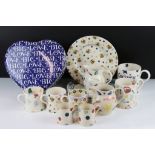 Group of Emma Bridgewater ceramics, 12 pieces, to include 5 mugs (featuring a large 'Cockney Farmer'