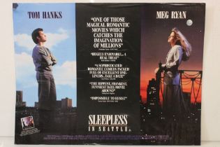 1990s Sleepless in Seattle quad cinema poster on card backing. Measures 91.5 x 76cm.