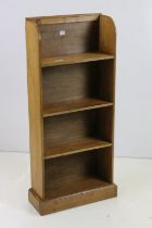 Oak Narrow Bookcase of four shelves, 49cm wide x 15cm deep x 91cm high