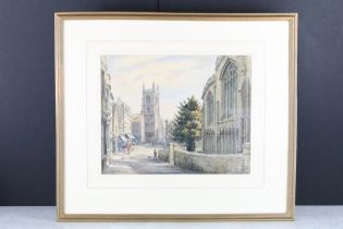 Wilfrid Rene Wood (1888 - 1976), St John's Church, Stamford, watercolour, signed lower left and