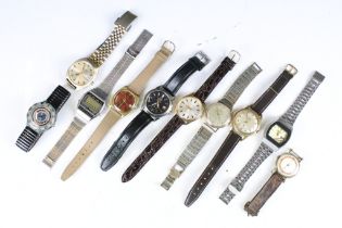 Ten Gents Wristwatches including Nivada Automatic, Oriosa, Swatch, etc