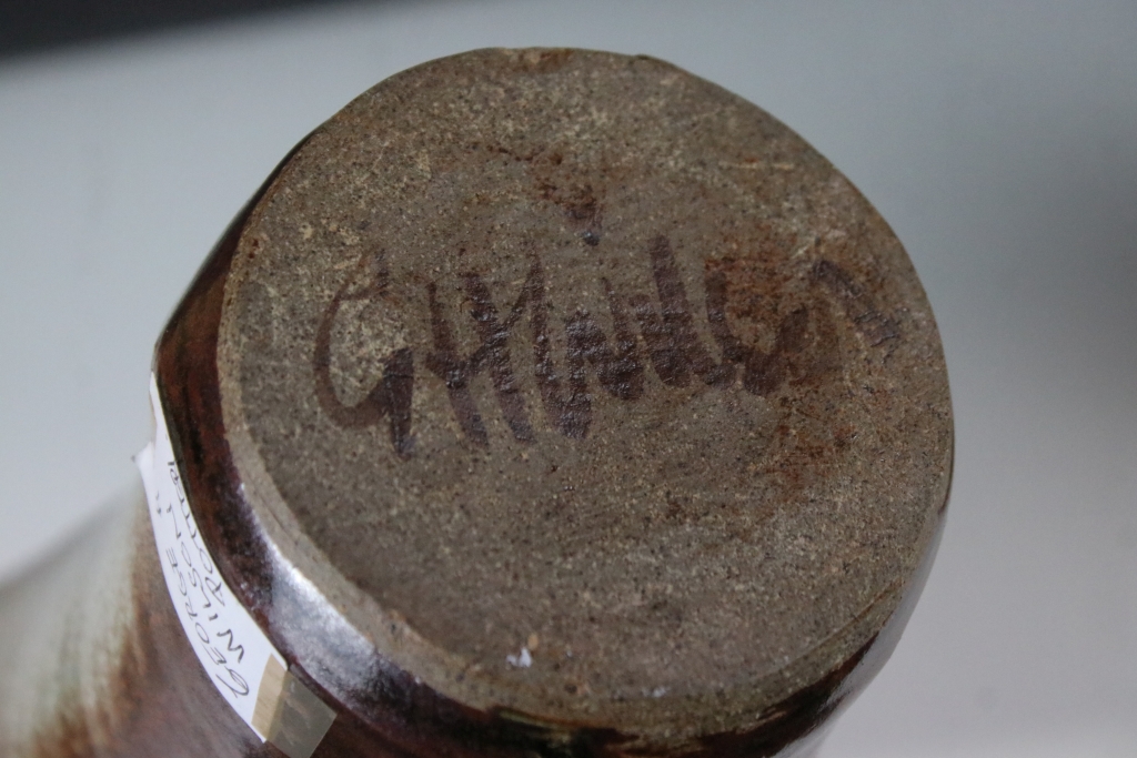 Collection of pottery to include a studio pottery vase signed by George H Wilson, a fared rim - Image 5 of 10