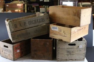 Four Early to Mid century Wooden Bottle Crates including marked Wadworth's plus two Wooden Wine