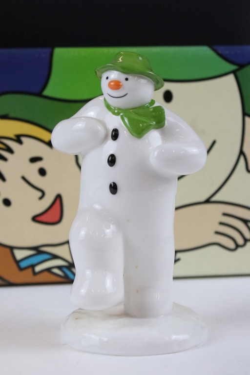 Group of Coalport Characters ' The Snowman' figurines to include Lithoplane, Dancing at the Party, - Image 24 of 29