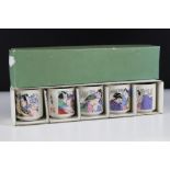 Set of five Japanese novelty risque / erotic sake cups in their original box